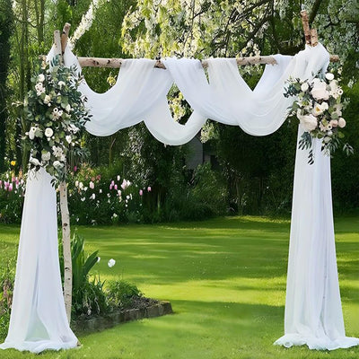 Cortinas arco boda tela 20pies x28pulg gasa blanca decoración