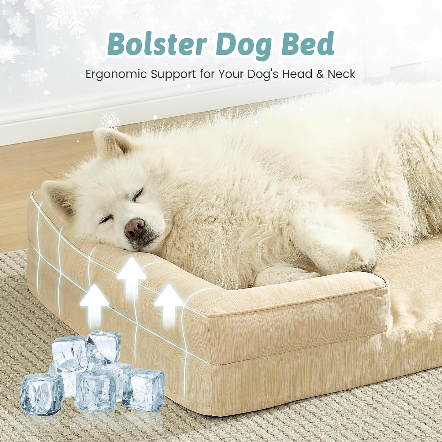 Cama perros XL espuma ortopédica antideslizante