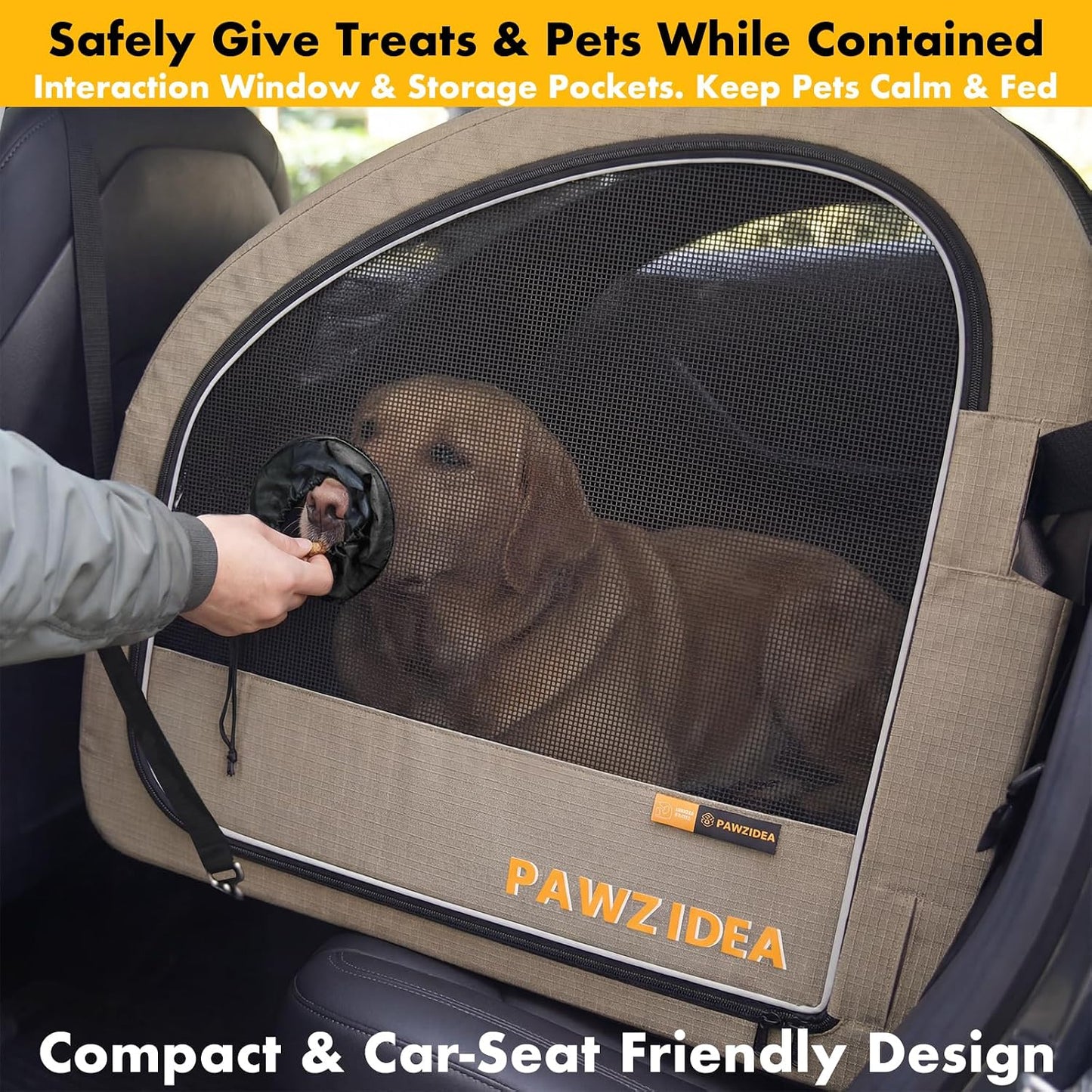 Jaula perros automóvil 80lb para asiento trasero vertical