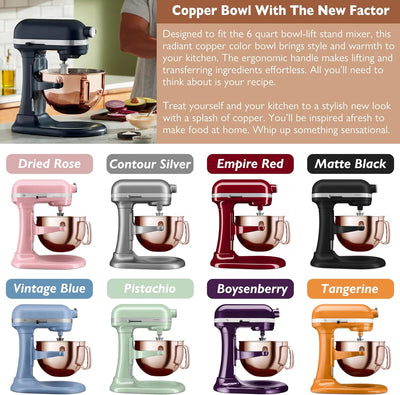 Tazón acero inox 6qt cobre comp Kitchenaid KP26 KB26