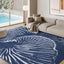 Alfombra moderna azul marino 4x6ft abstracta ondas