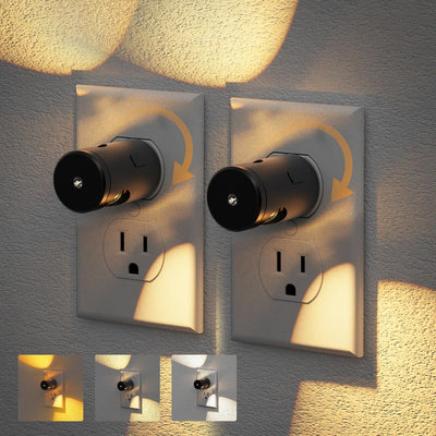 Luces Nocturnas Enchufables Giratorias 180° Pack 2