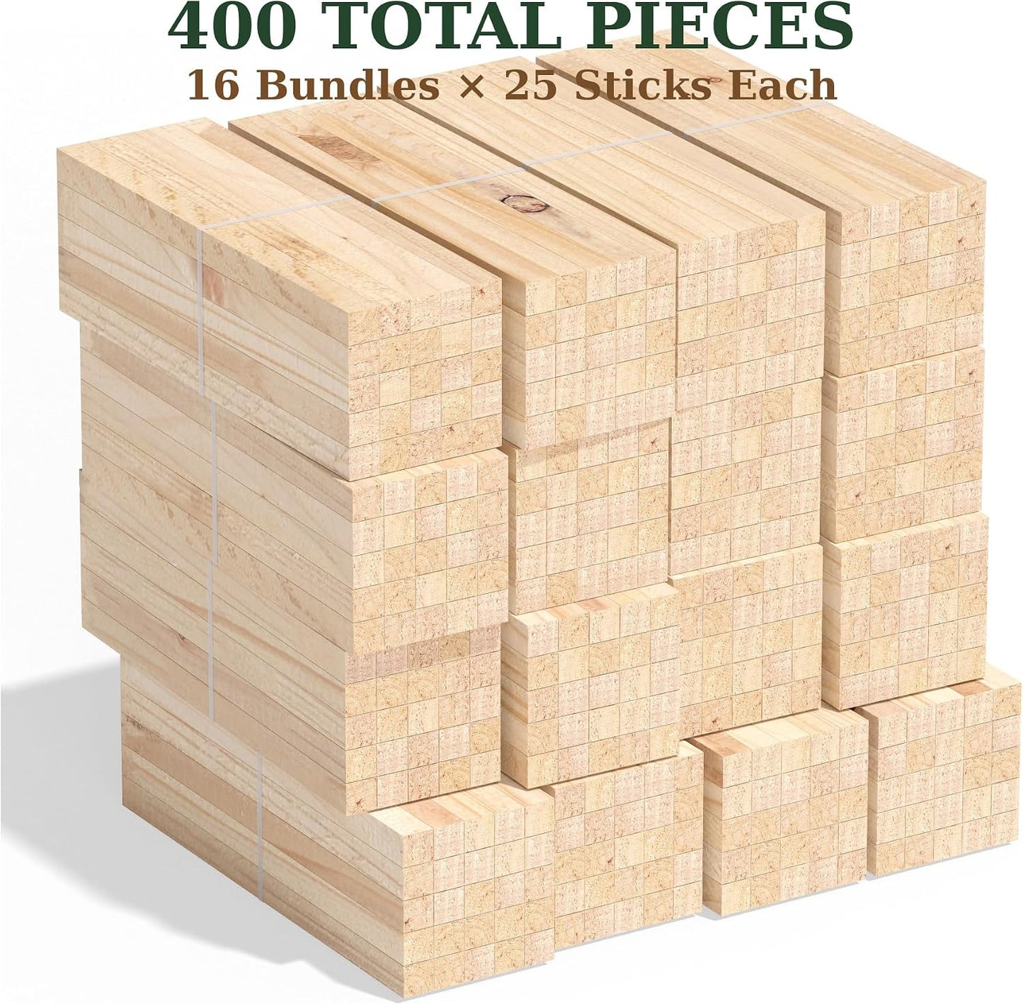 Leña madera seca 400 pzas