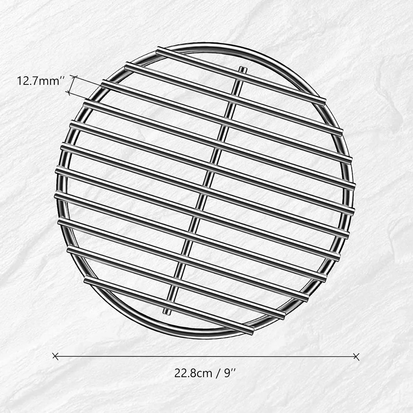 Parrilla acero inox para Big Green Egg 9pulg