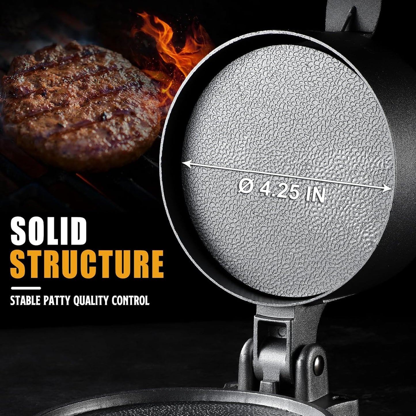 Máquina hamburguesas 4.5pulg ajustable 1/4-3/4libra antiadherente