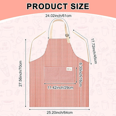 Delantal unisex de lino con 2 bolsillos para cocineros