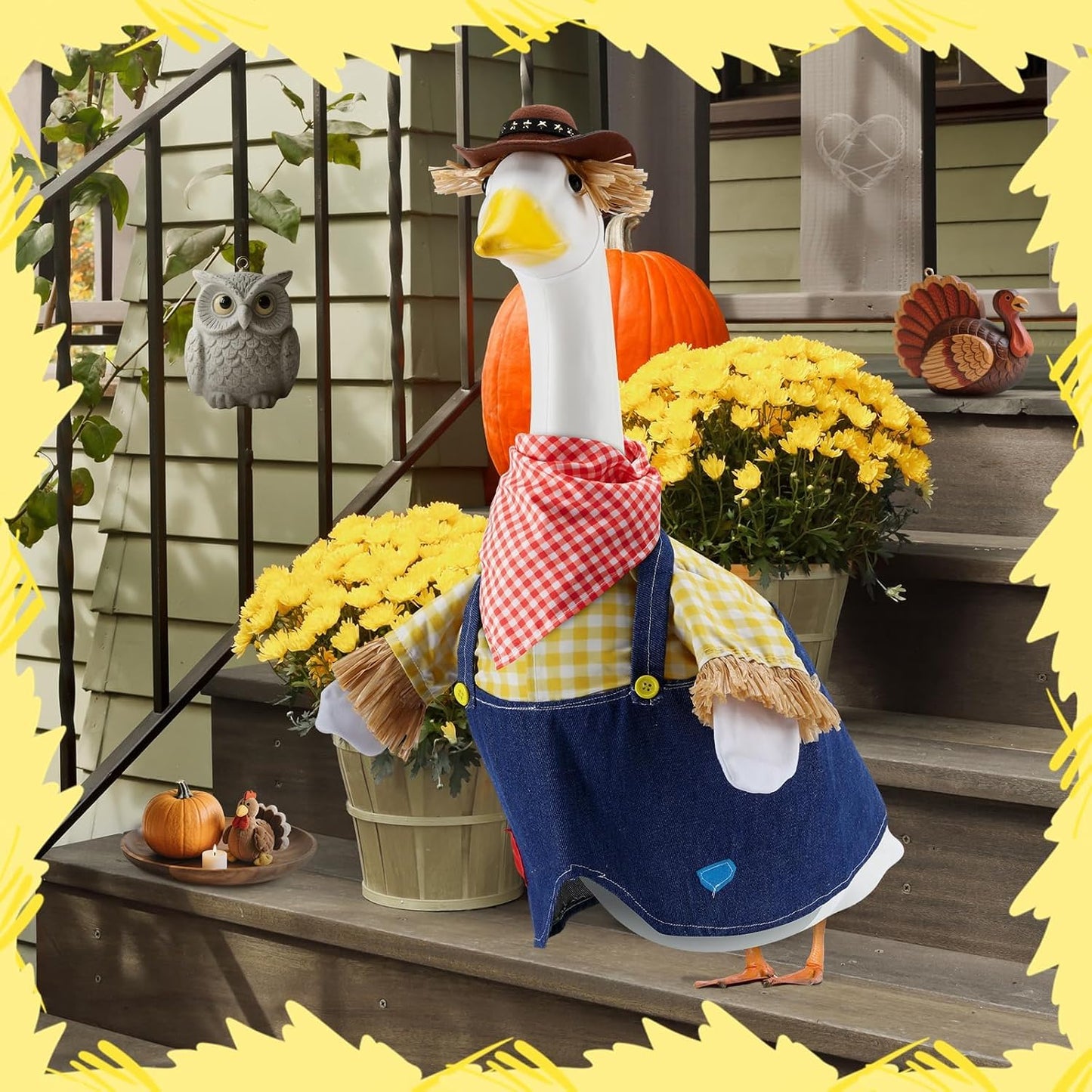 Espantapájaros pato plástico 23pulg decoración patio