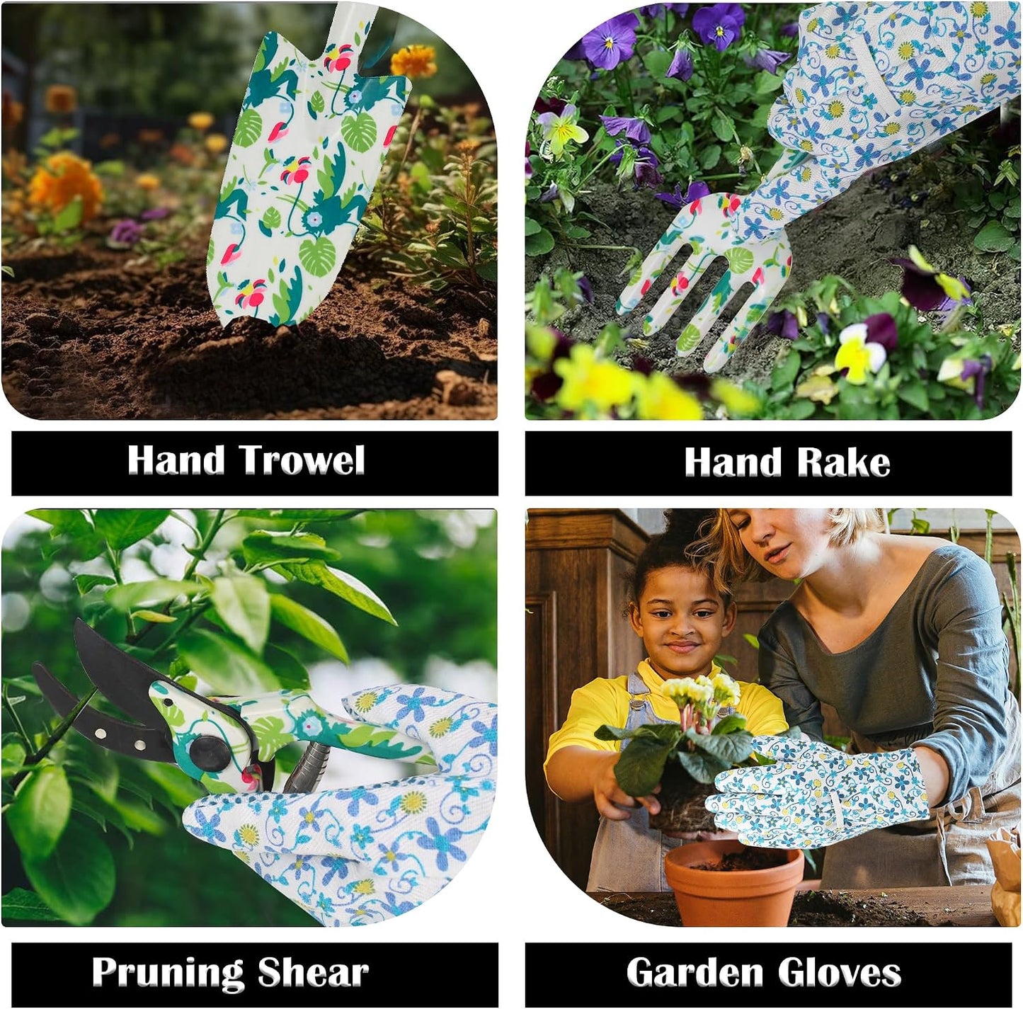 Set 10 Pzas Herramientas Jardín con Bolsa Regalo Mamá