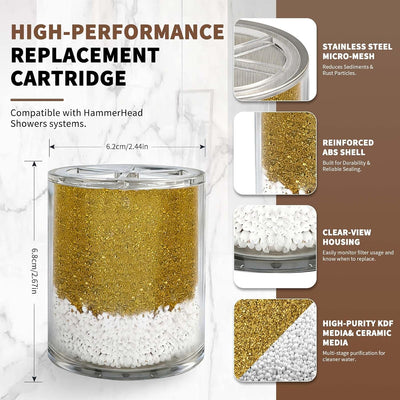 Cartucho filtro ducha HammerHead KDF reduce cloro 2 paquetes
