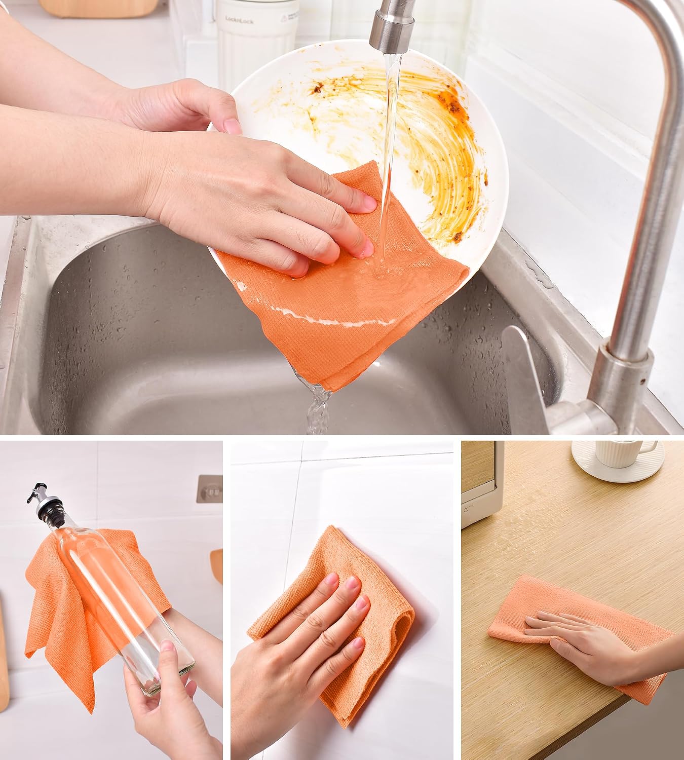 Rollo paño microfibra reutilizable 20 hojas cocina coche