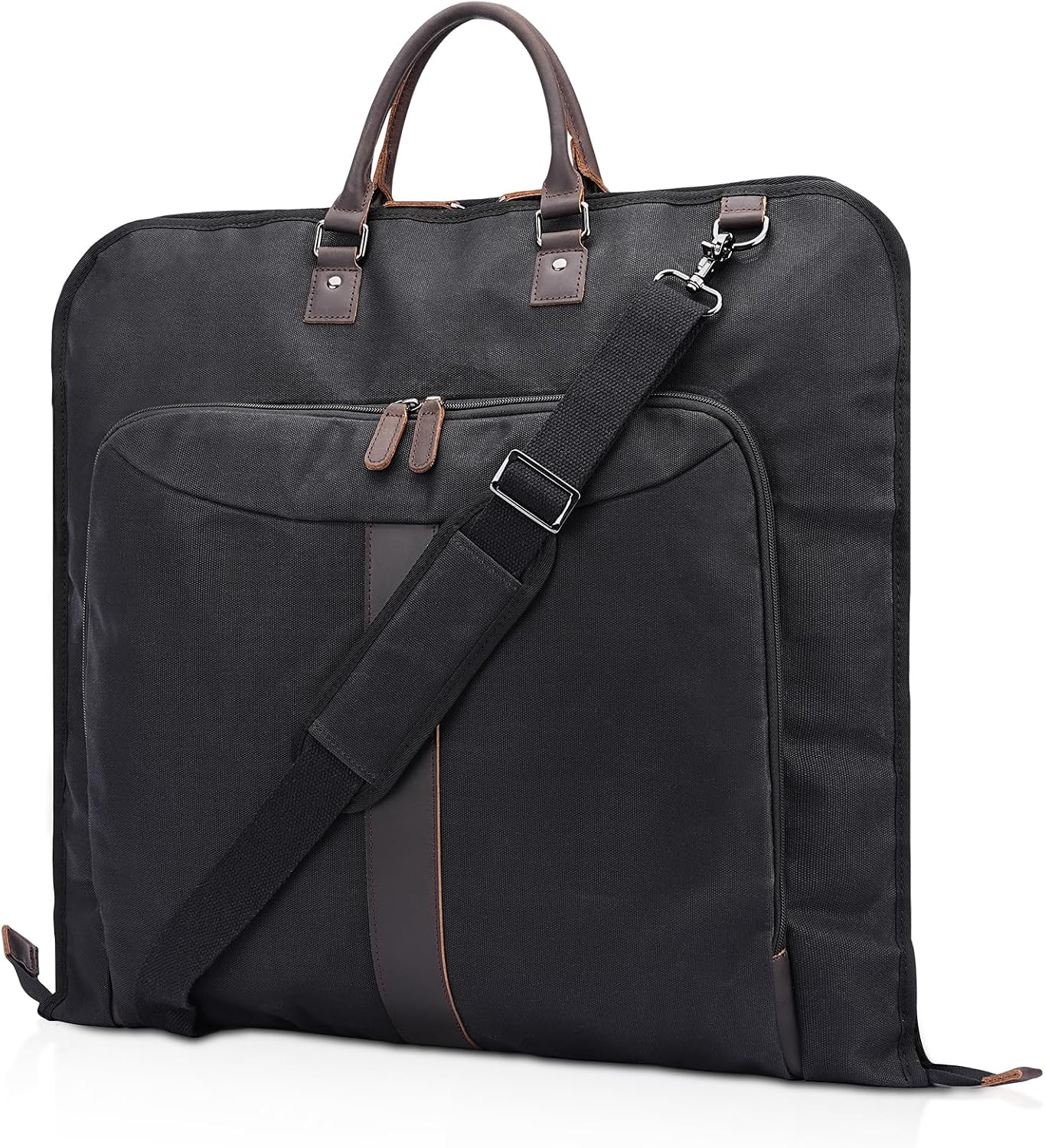 Bolsa mano lona encerada ribete cuero viaje plegable