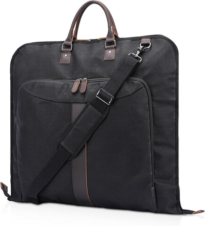Bolsa mano lona encerada ribete cuero viaje plegable