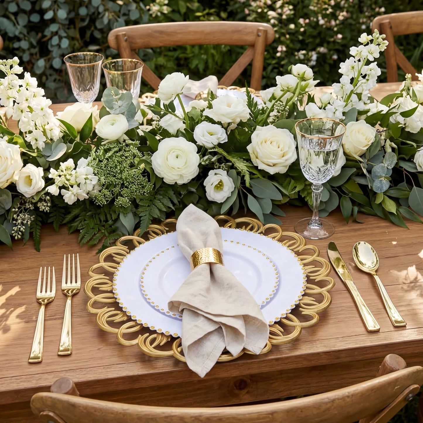 Platos cargadores plástico 13 pulg decorativos para eventos