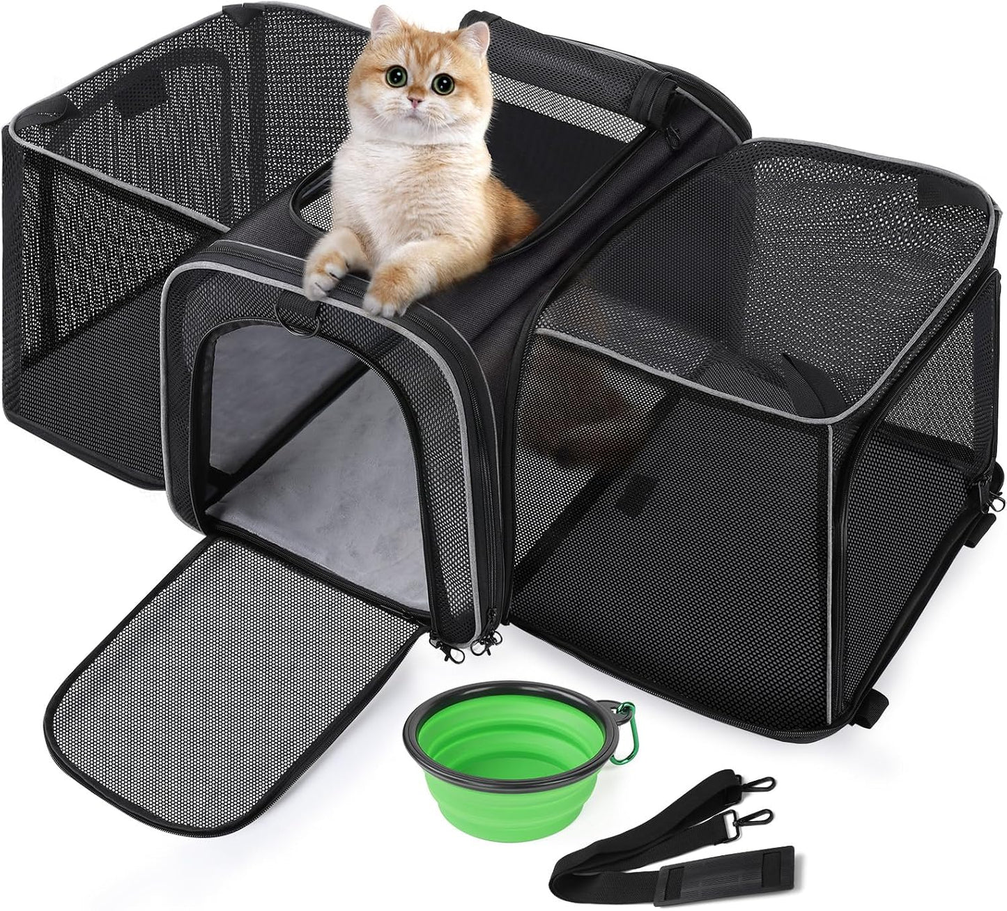 Bolsa transporte mascotas extragrande plegable malla transpirable
