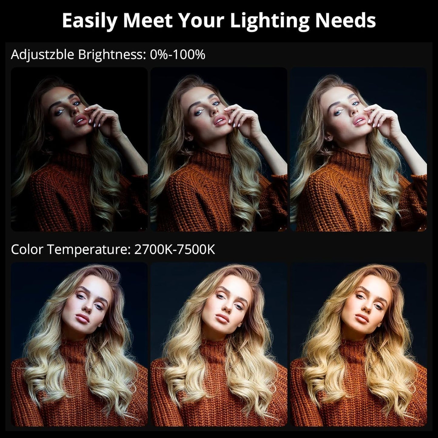 Luz video RGB 200W COB bicolor estudio YouTube 8 efectos 98200lux