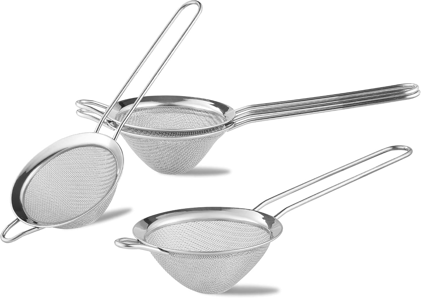 4 coladores de acero inoxidable finos para té y cócteles