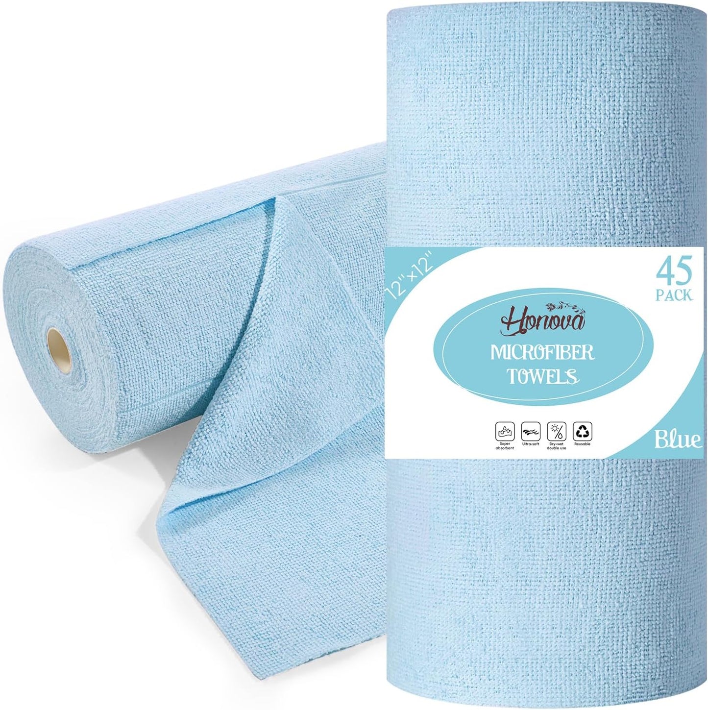 45 Pzas Paños Microfibra 12x12pulg Trapo Multiuso Lavable