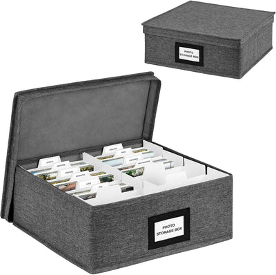 Caja fotos con tapa 8 divisores 60 etiquetas para 4x6