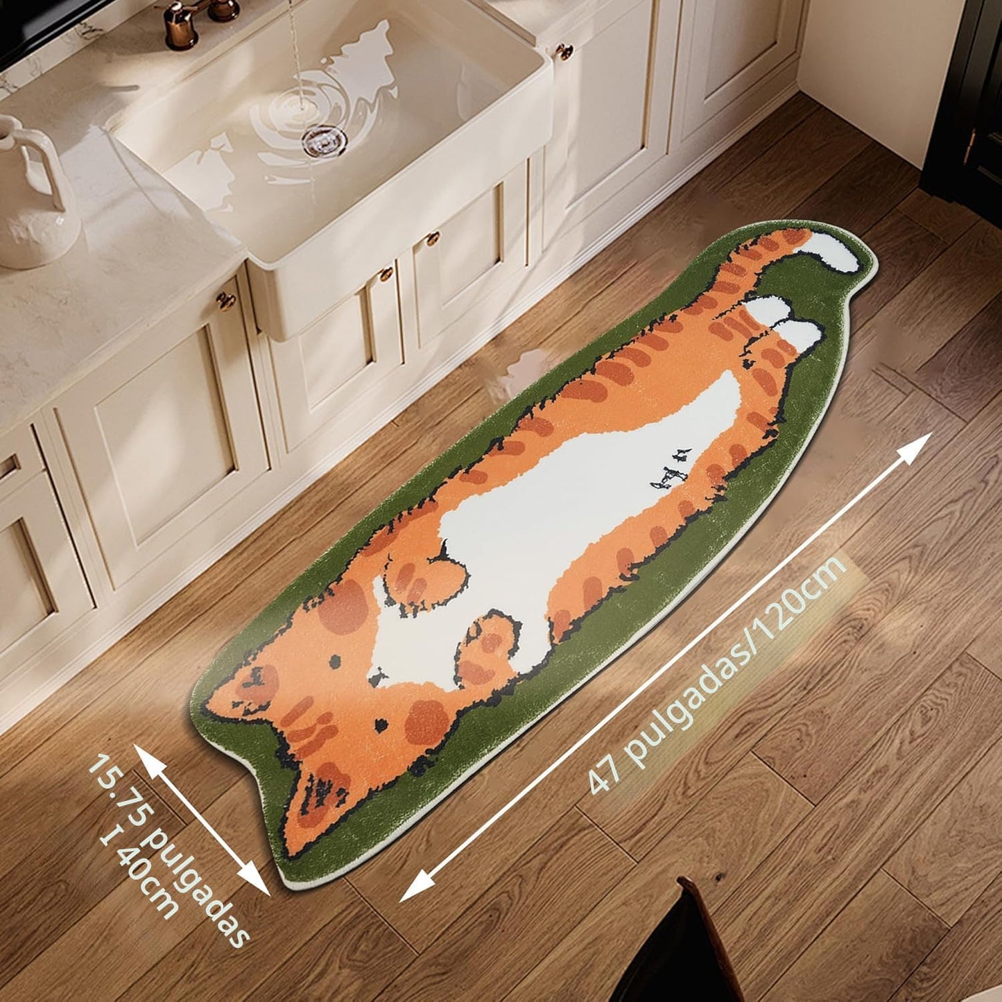 Alfombra gato forma perro 1.3x3.9pies dormitorio baño