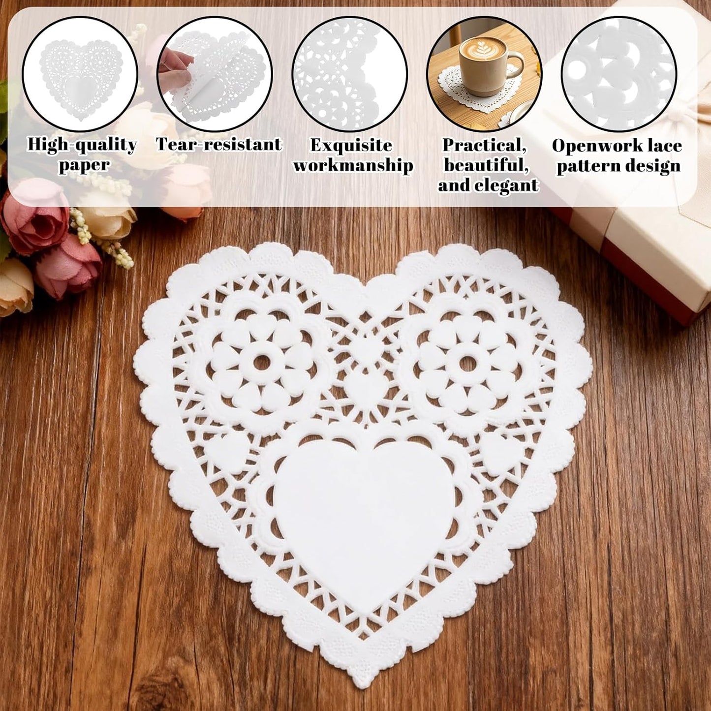 200 Tapetes Corazón Manualidades Decoración 6pulg