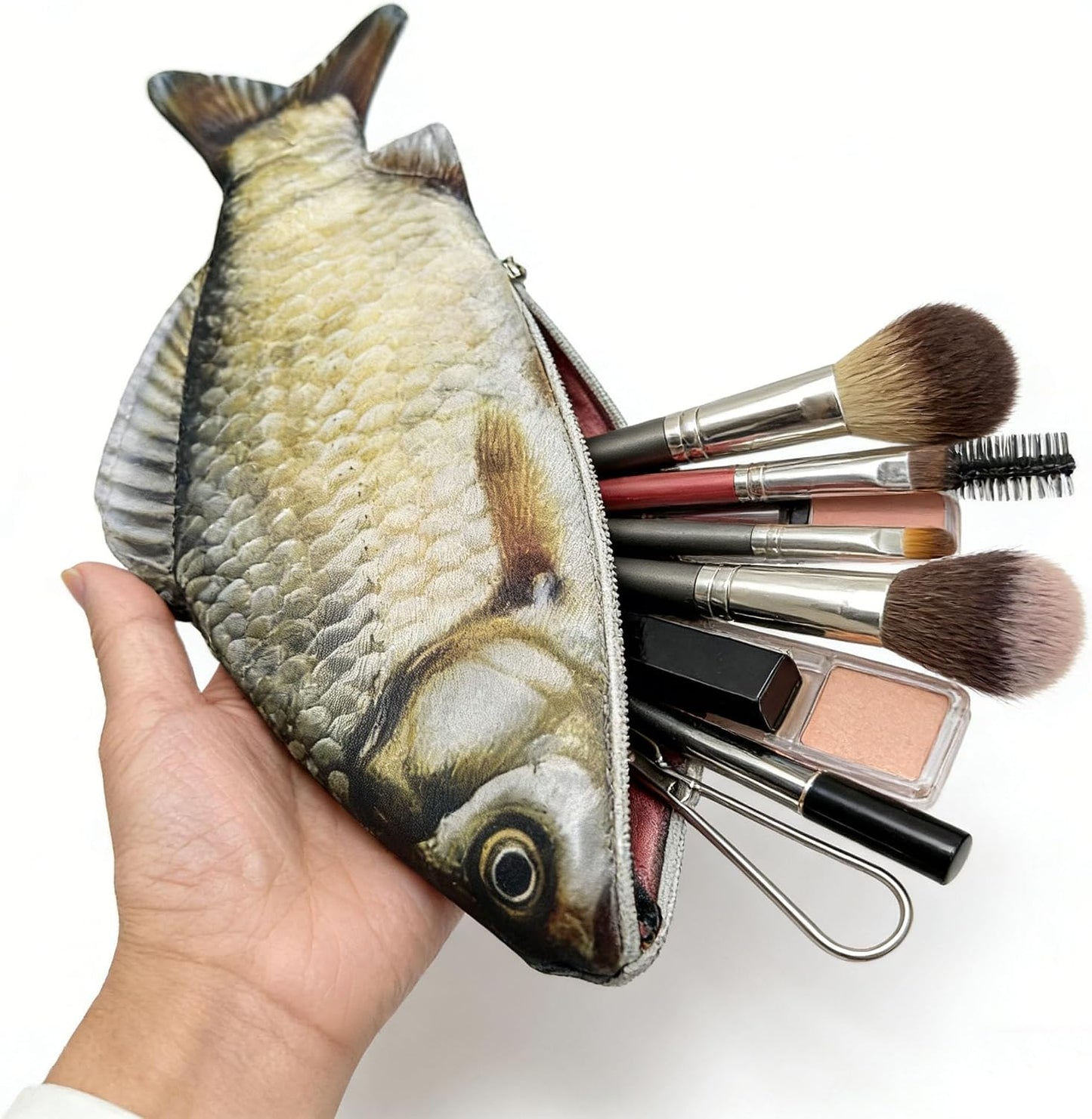 Lápices maquillaje en forma de pez con funda tela cosméticos