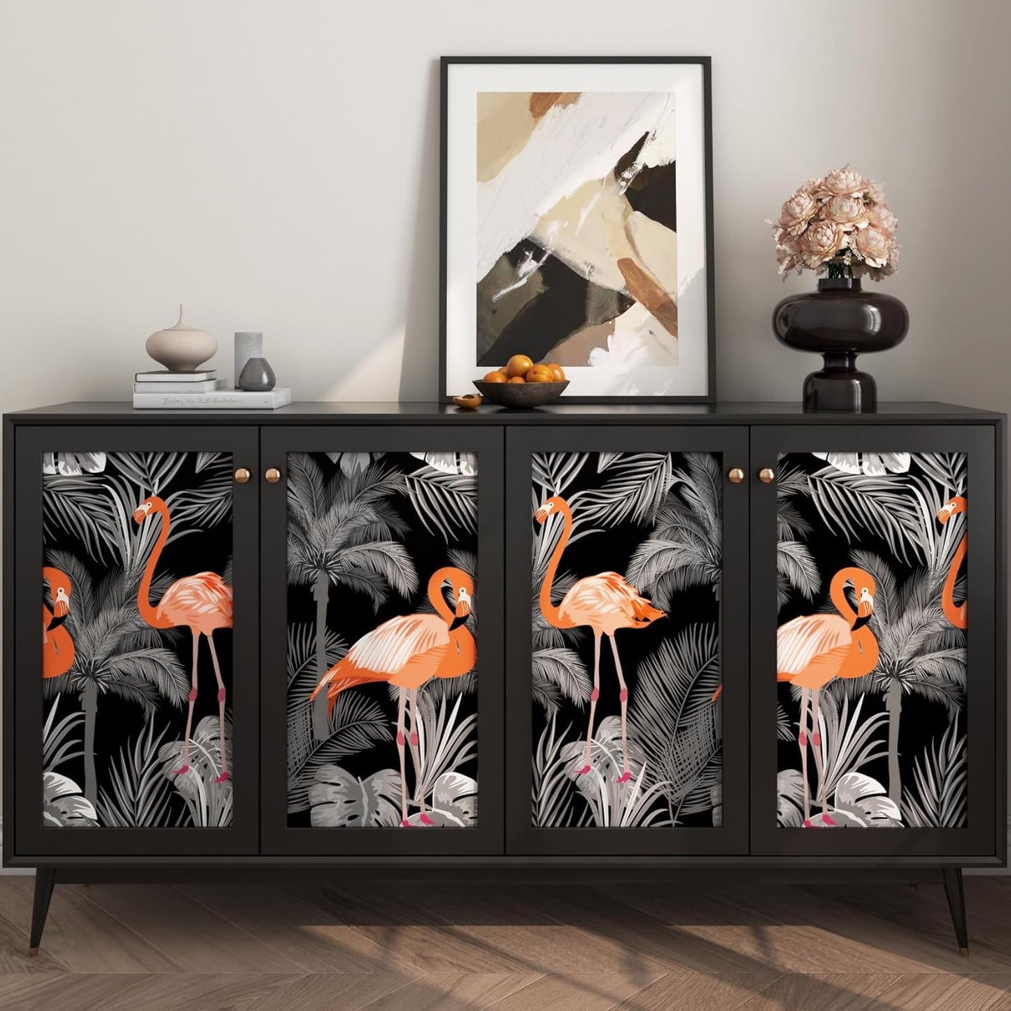 Papel tapiz gris autoadhesivo removible selva tropical