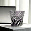 Vaso cristal Edo Kiriko morado patrón geométrico