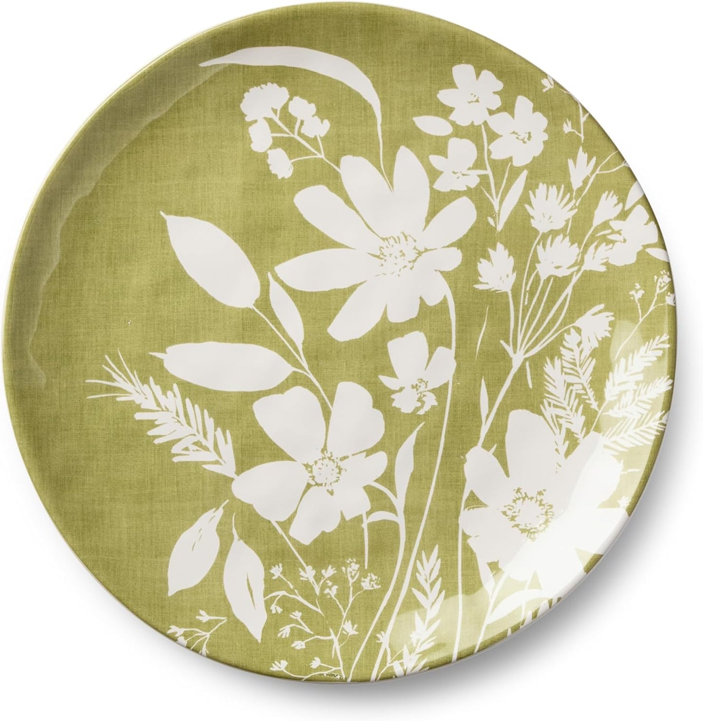 Platos de cerámica Wildflowers juego de 4 platos florales surtidos acuarela 11 pulgadas
