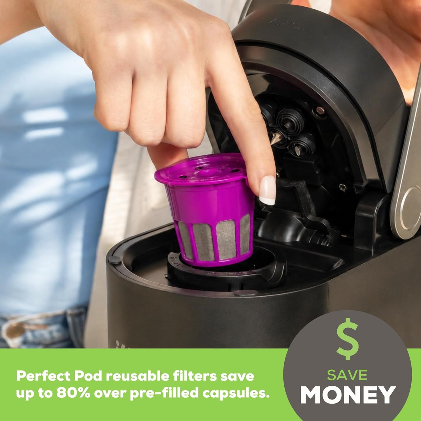Vaso filtro reutilizable Keurig 1-Stream 5-Stream plástico sin BPA