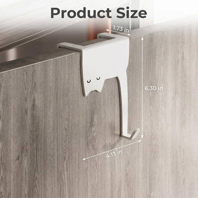 Ganchos decorativos puerta doble cara gato blanco sin taladro