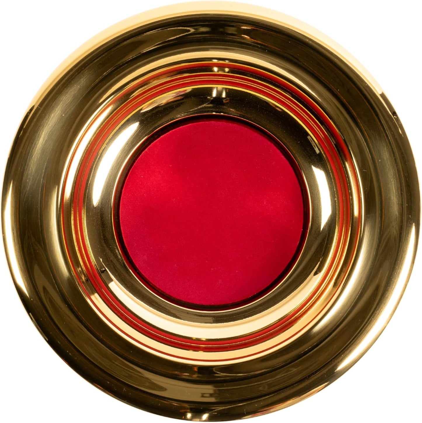 Plato latón fieltro rojo set 4