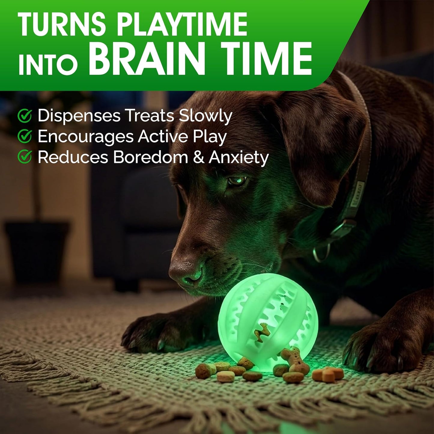 Bola brillante masticable para perros interactiva no tóxica