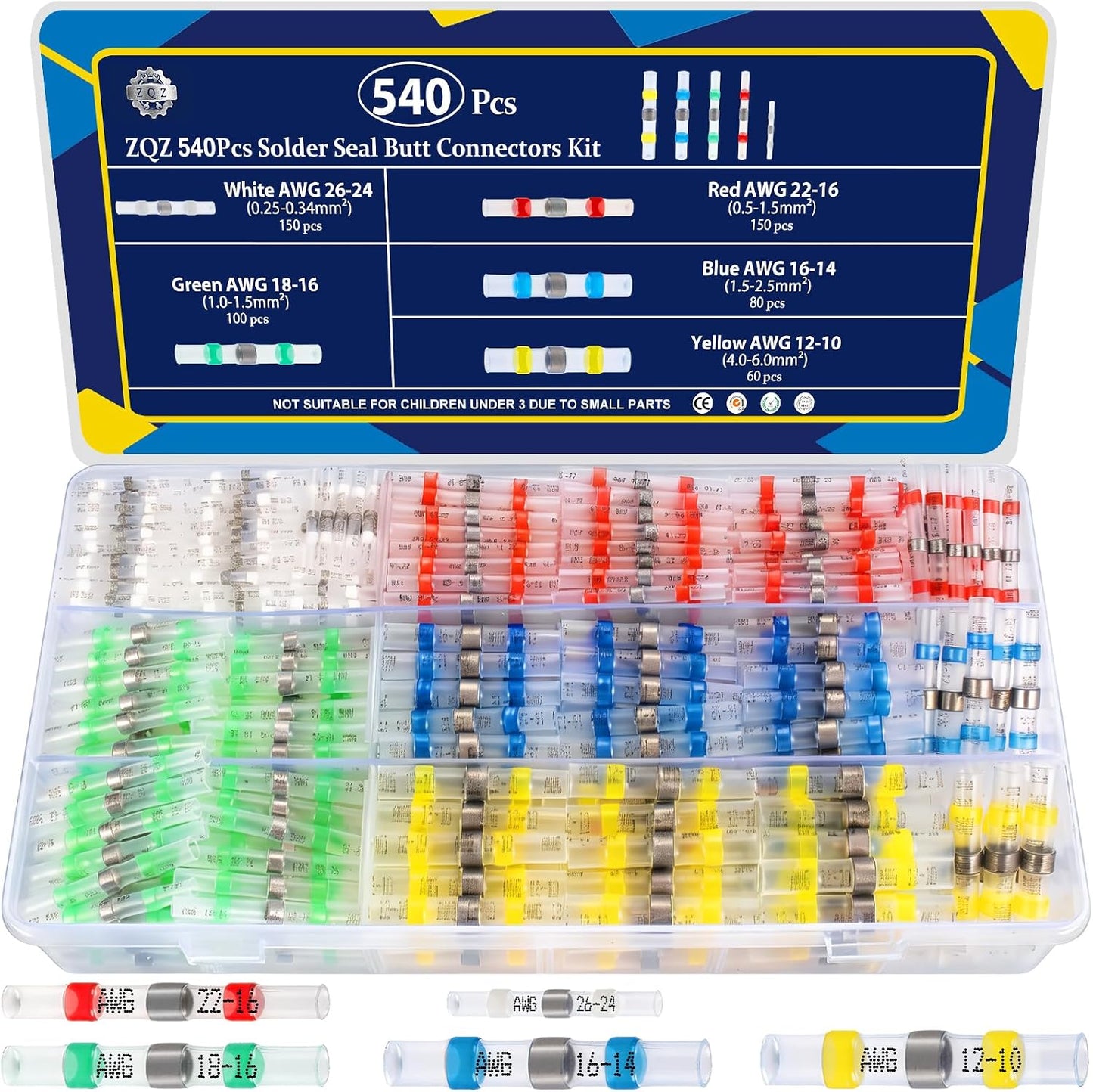 Kit 540 Pzas Conectores Soldadura Termorretractiles Impermeables