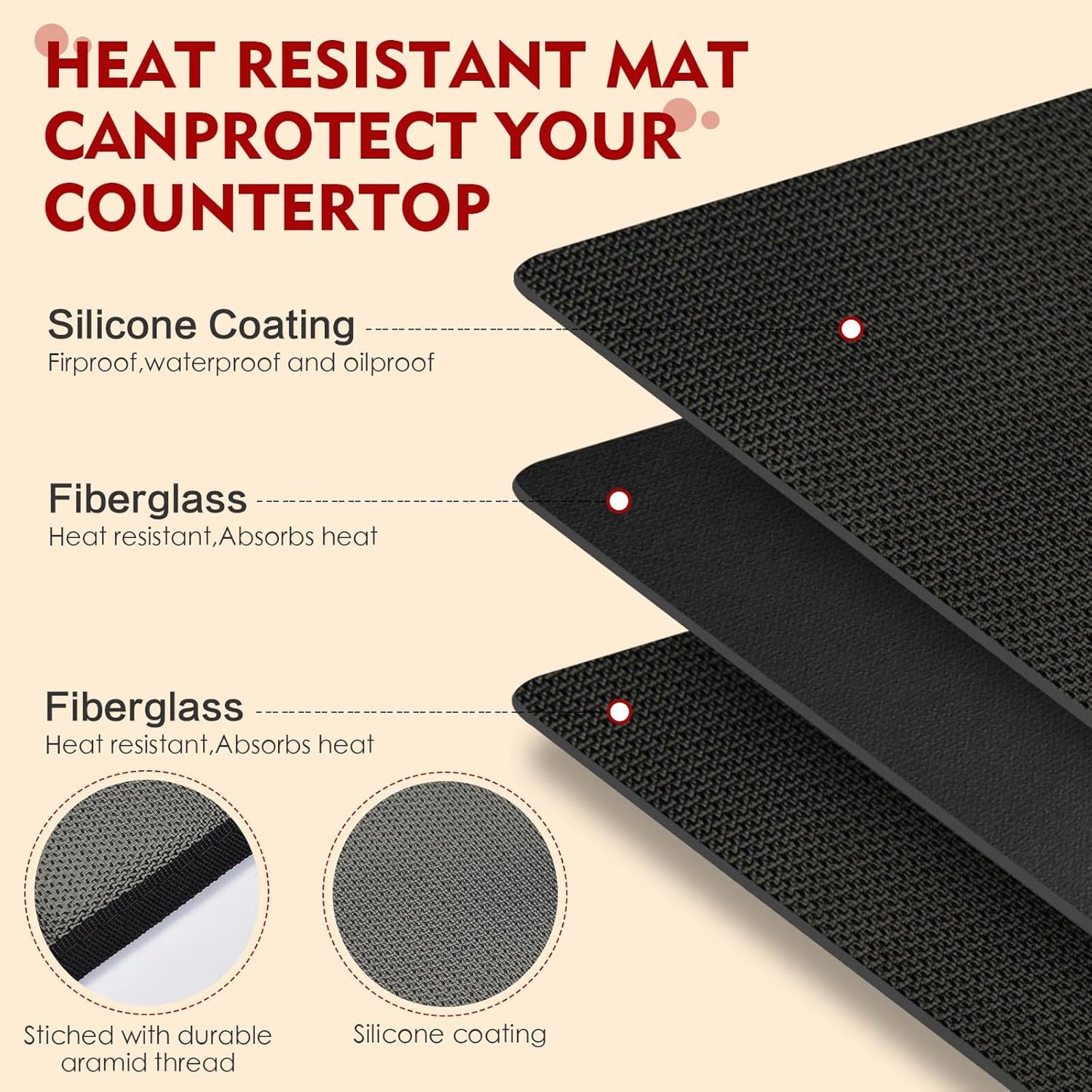 Alfombrilla silicona resistente calor para freidora aire horno