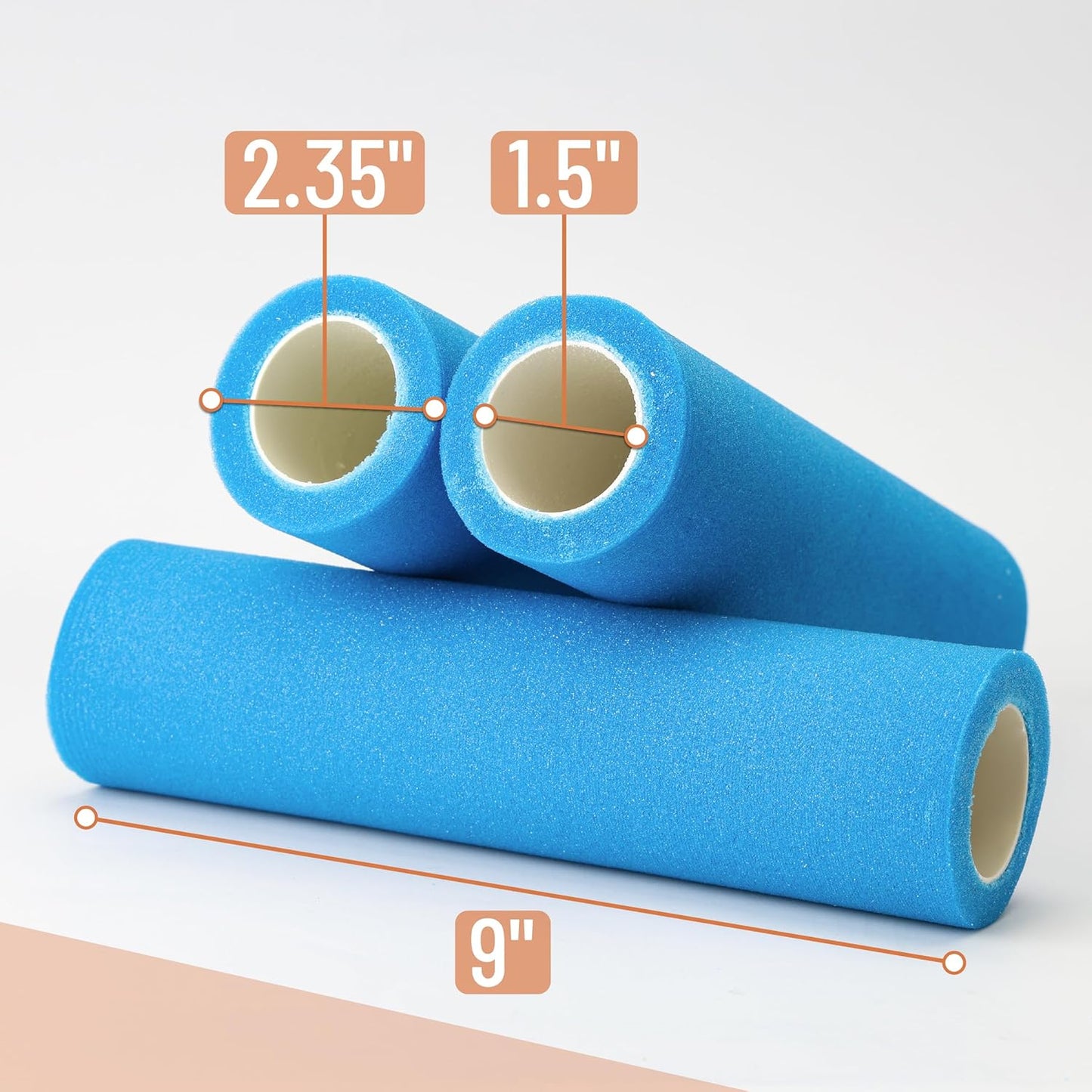 Cubiertas rodillo espuma 9pulg set3 siesta 3/8 azul