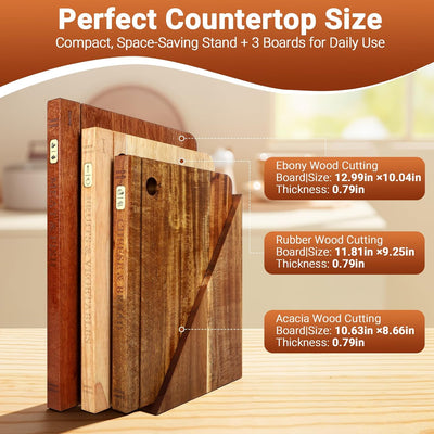 Set 3 Tablas Cortar Libro Acacia Sólida Decorativa