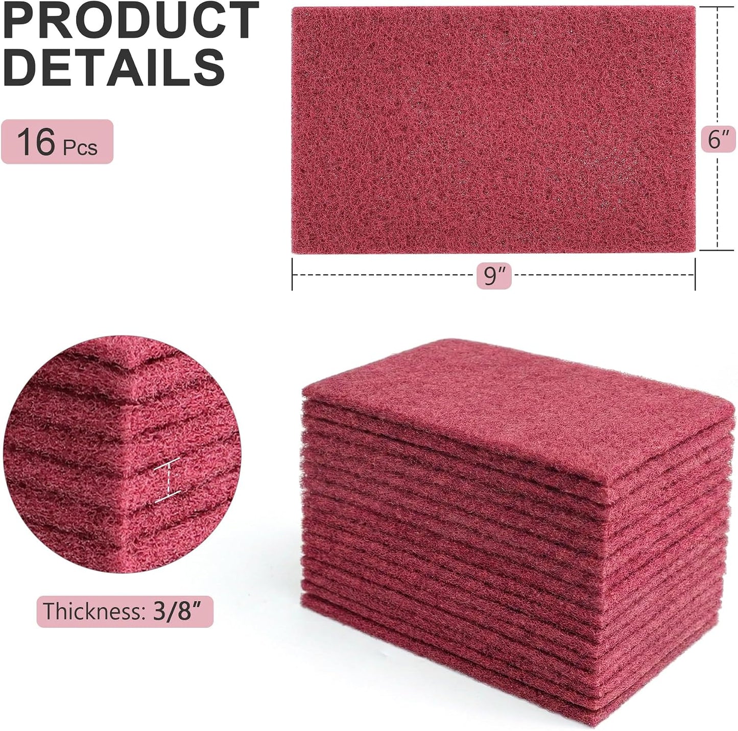 16 Pzas Foam 6x9pulg para Raspado y Lijado Superficie