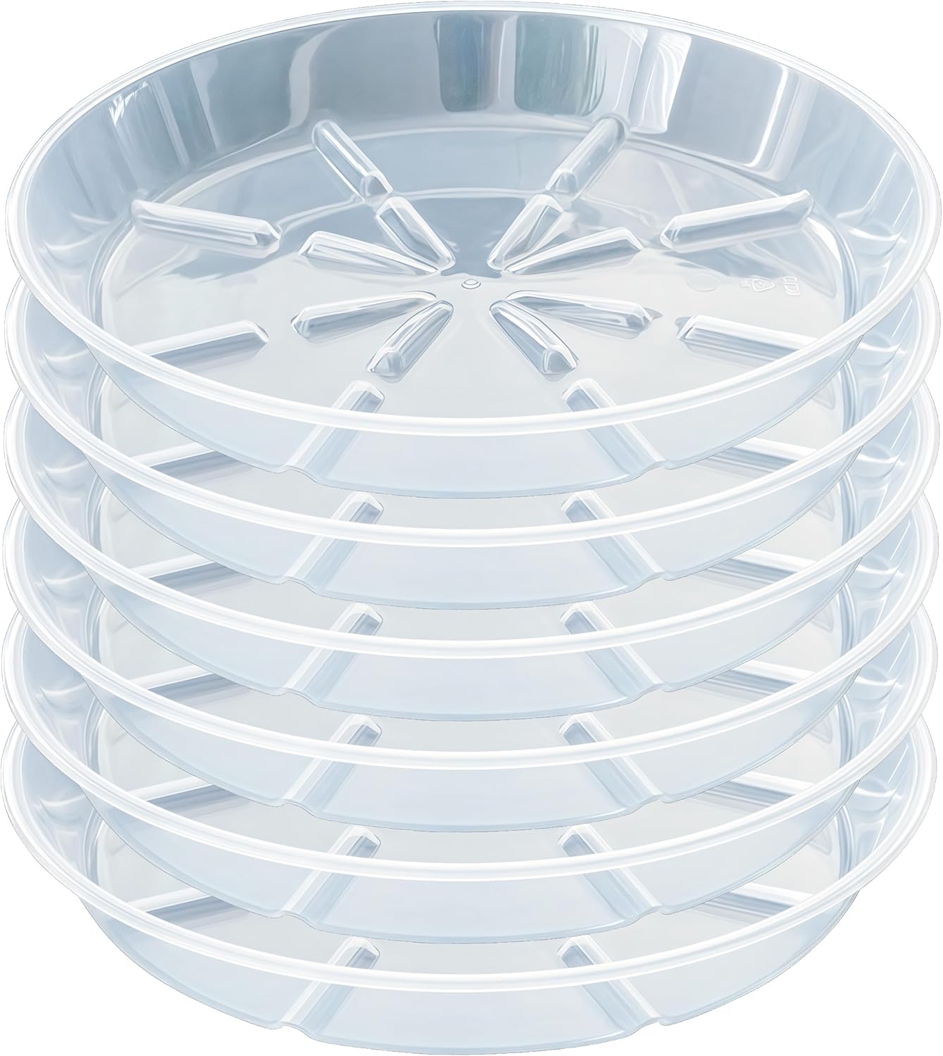 6 Pzas Platillos Plástico Transparente 6-14pulg para Macetas