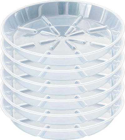 6 Pzas Platillos Plástico Transparente 6-14pulg para Macetas