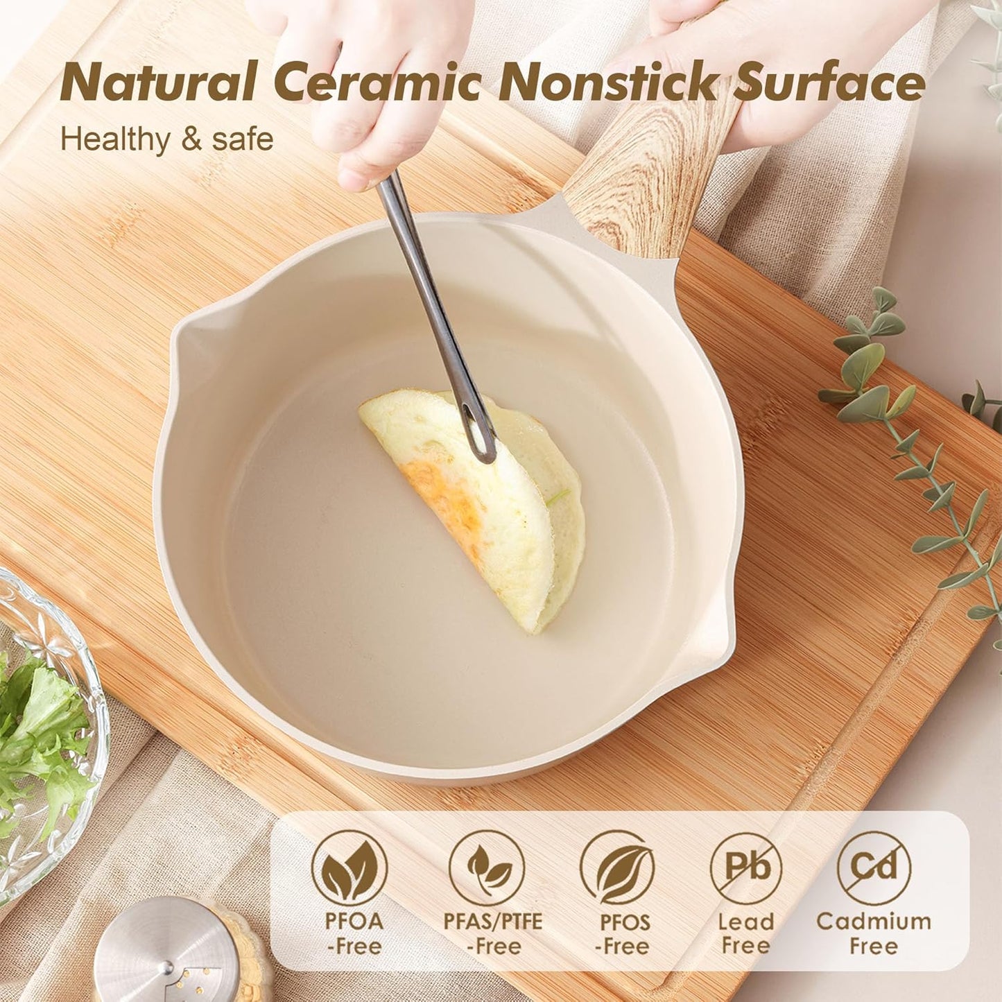 Set 20 pzas utensilios cocina cerámica sartén 1.5qt antiadherente