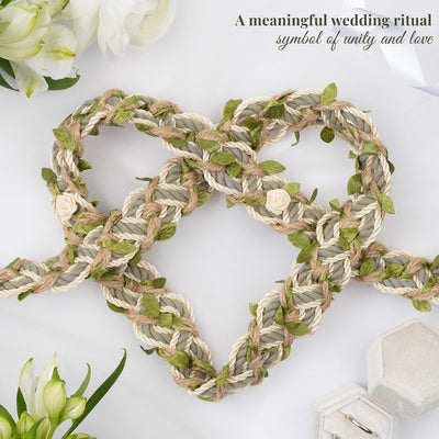 Cuerda boda celta trenzada verde salvia con colgantes
