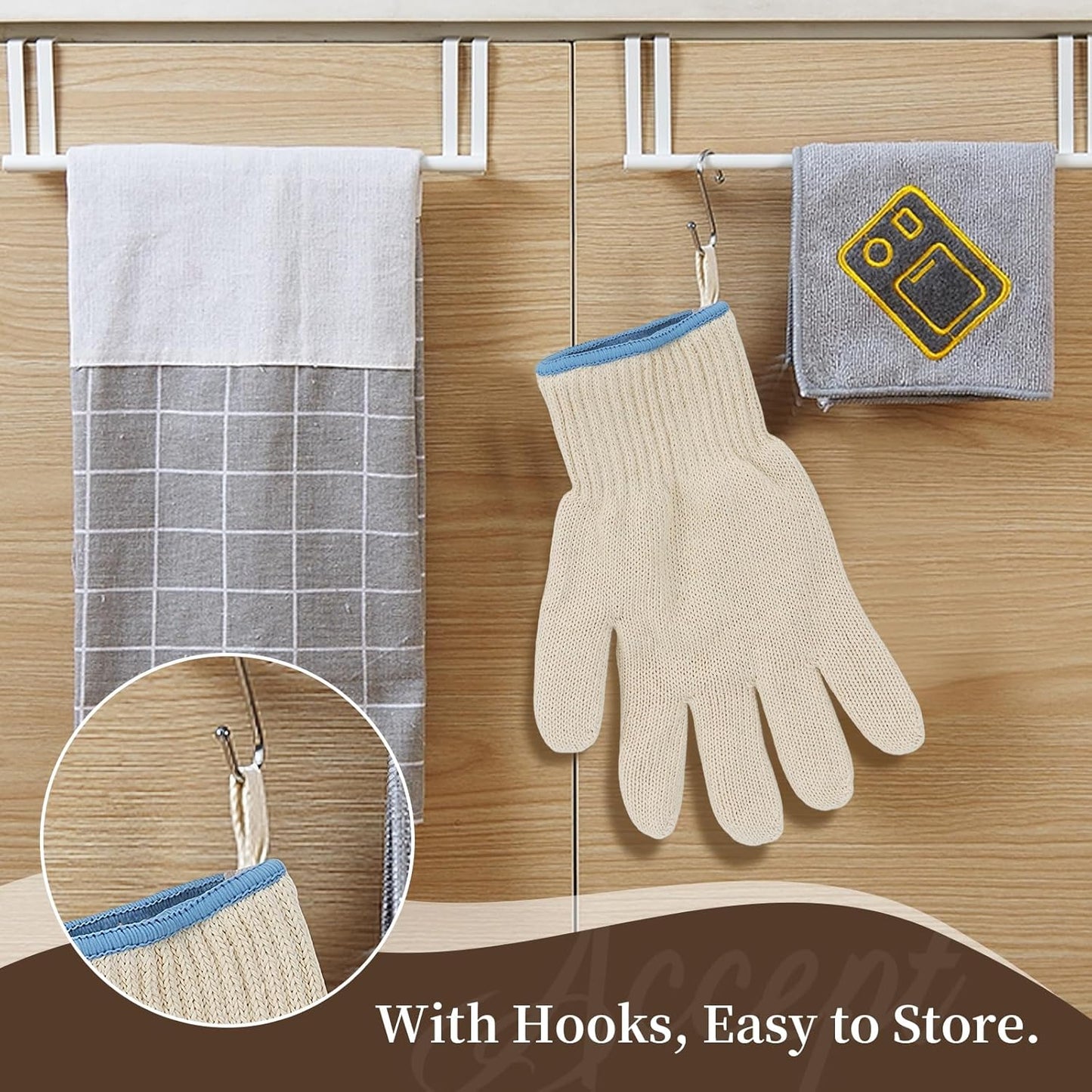 Guantes horno barbacoa con dedos juego 2