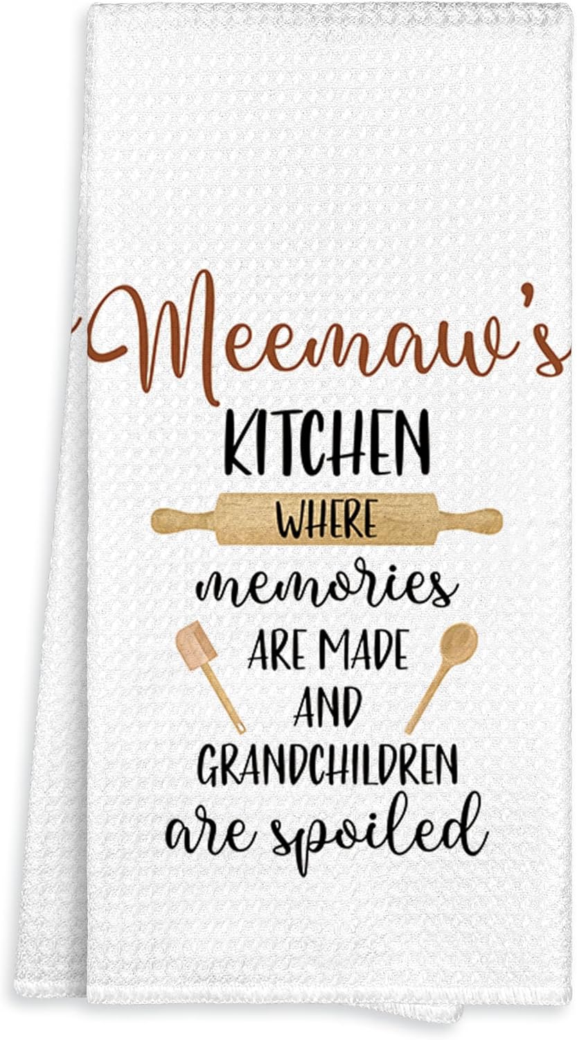 Toalla de cocina regalo para abuela de nietos paños decorativos para platos