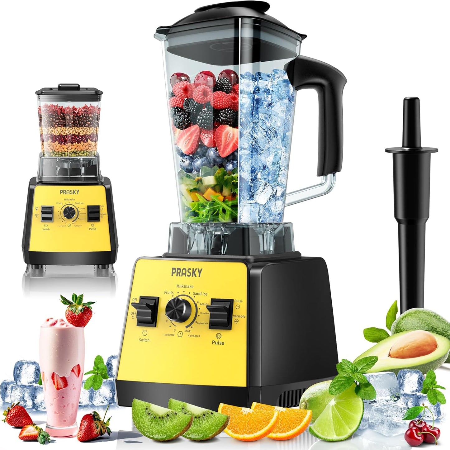 Batidora de 2400W 68oz para batidos y procesar alimentos