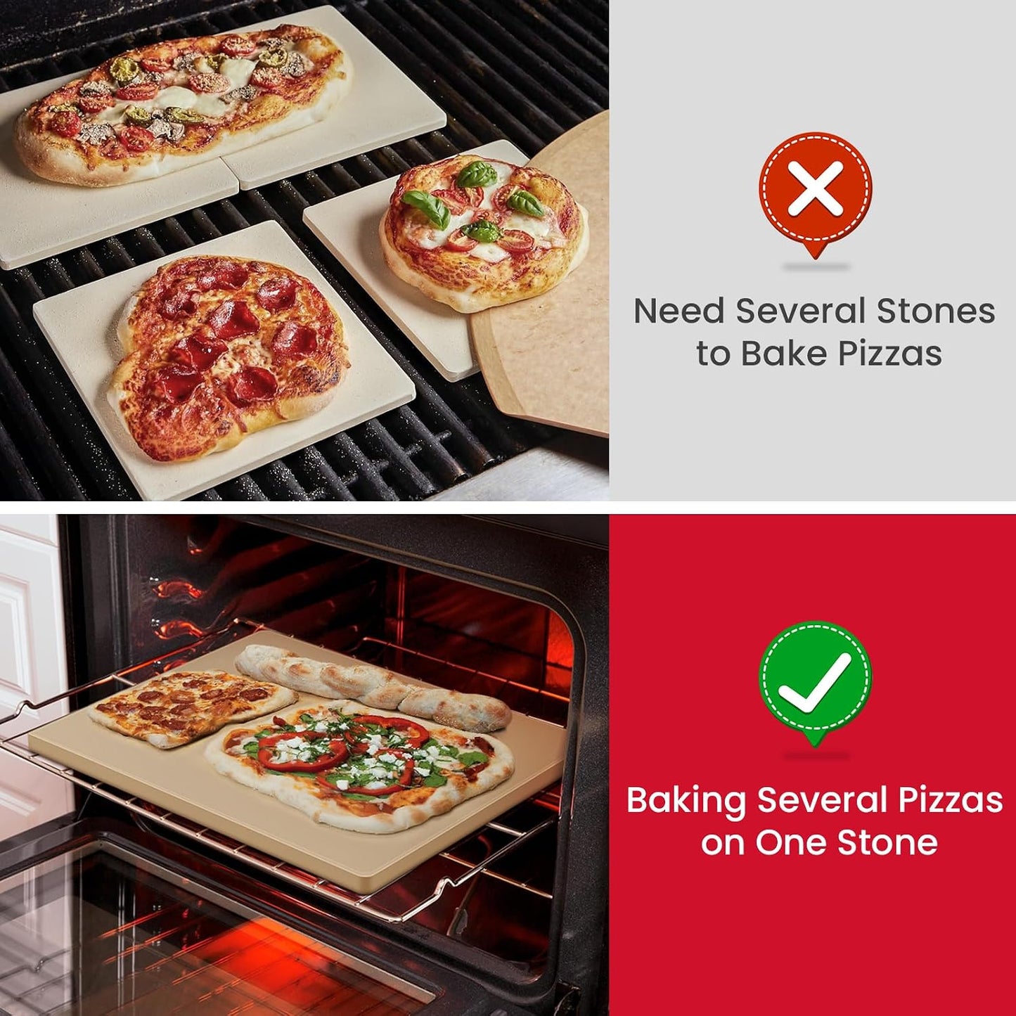 Piedra pizza 20pulg recta para hornear resistente térmico