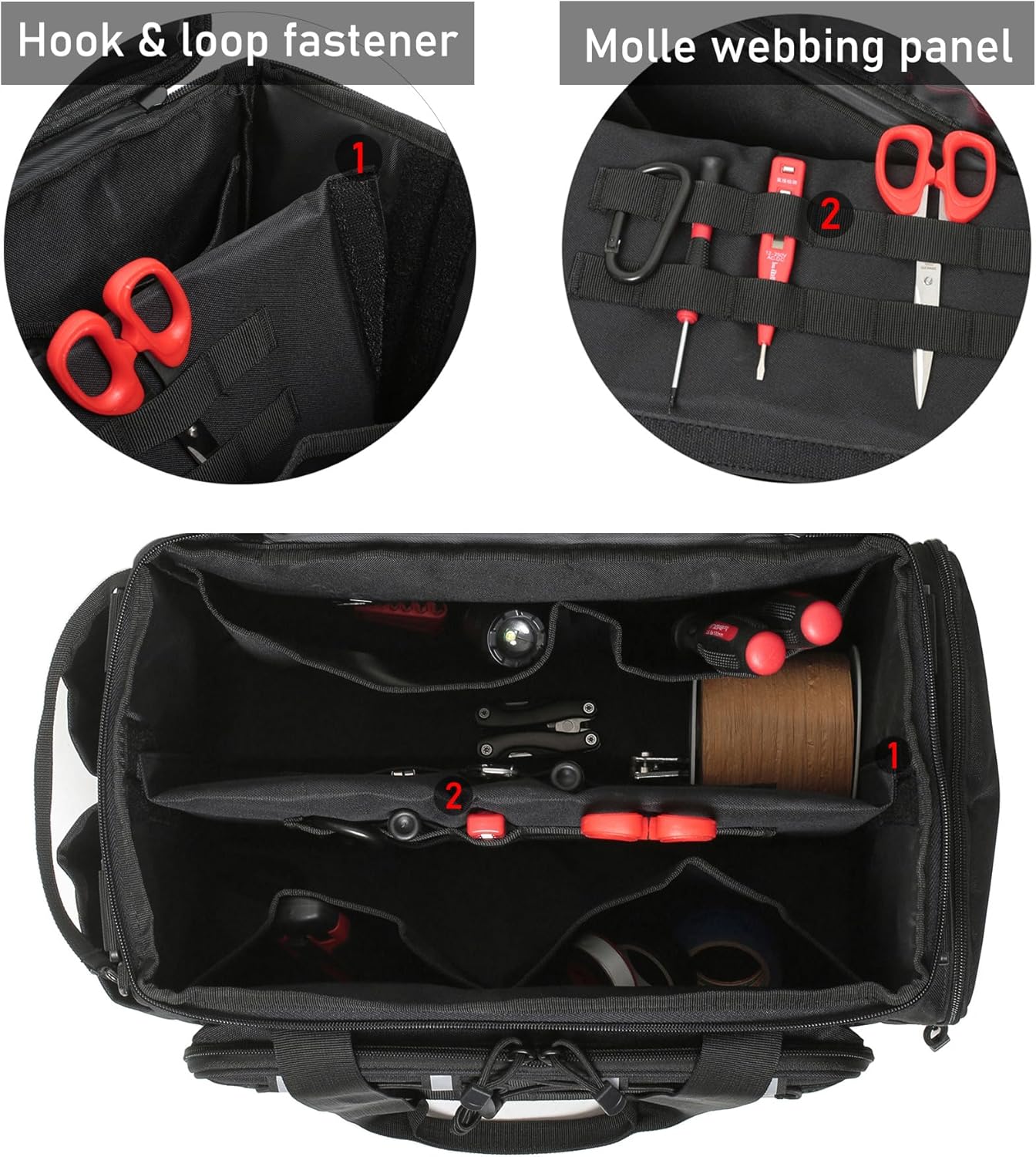 Bolsa herramientas 15pulg multiusos con correa hombro