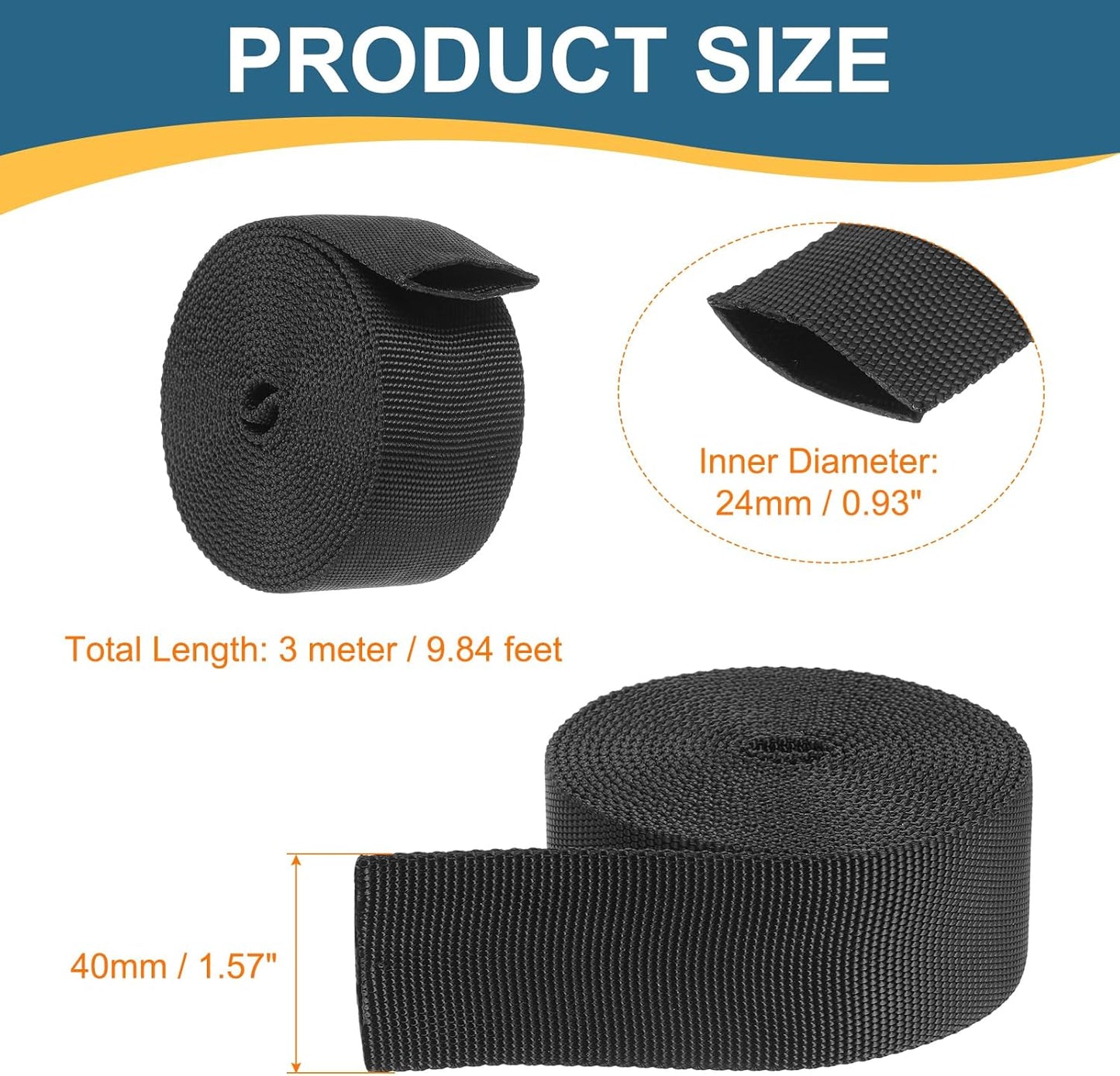 Funda protectora nailon manguera 0.9pulg cubierta cable 10ft