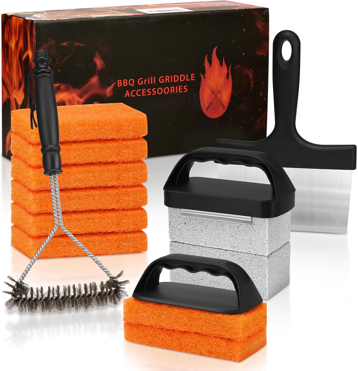 Kit limpieza plancha Blackstone con piedra raspador y almohadilla