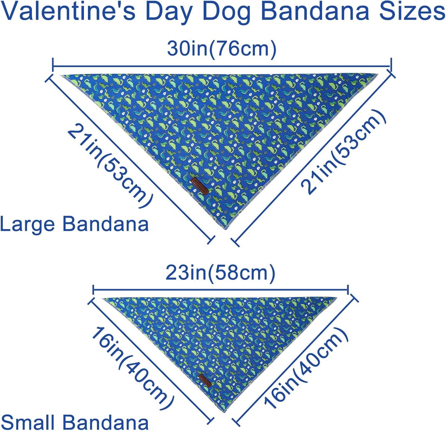 Bandana verano perro dinosaurio algodón azul S