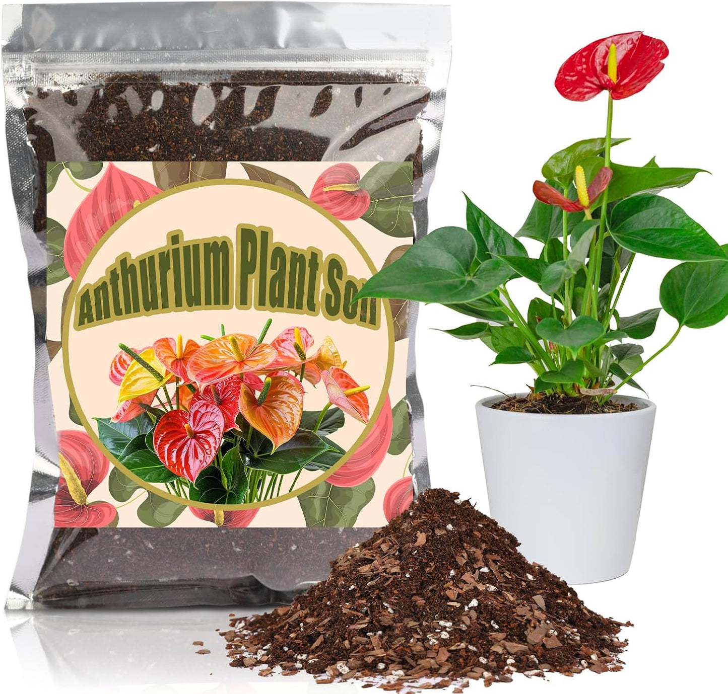 Suelo natural para anturio y plantas interior 2qt drenaje mejorado